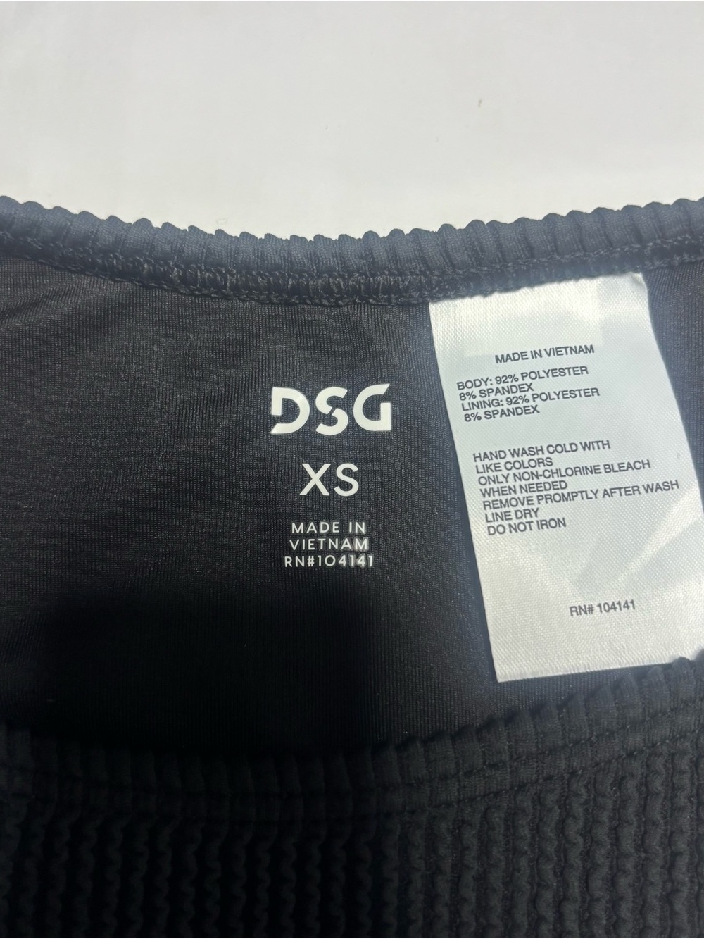 DSG Black Ribbed Tie-Back Bikini Set - Picture 2 of 5